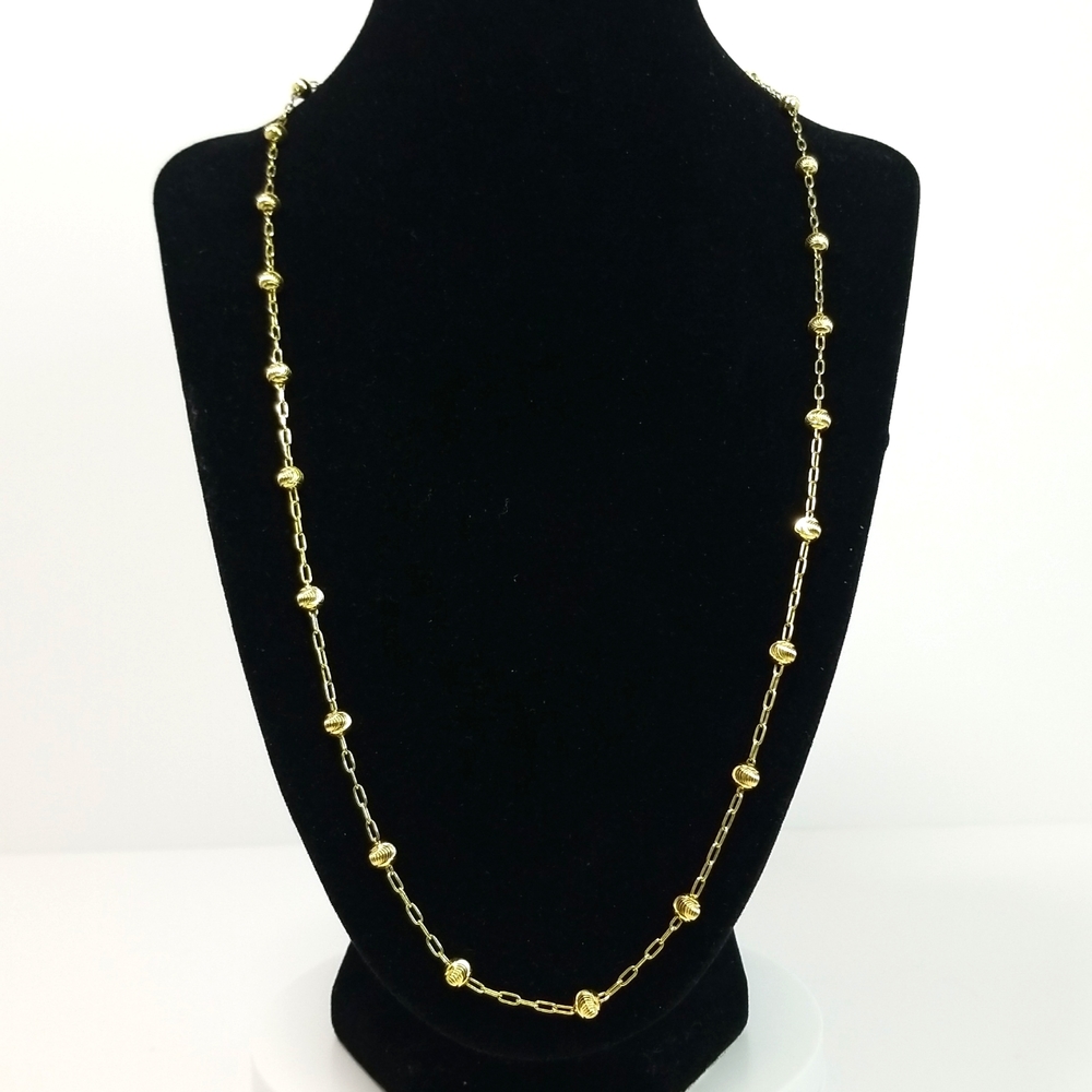 Italy 925 SS Sterling Silver 24K Gold Plated Beyonce Ariana Chain Necklace 22"
